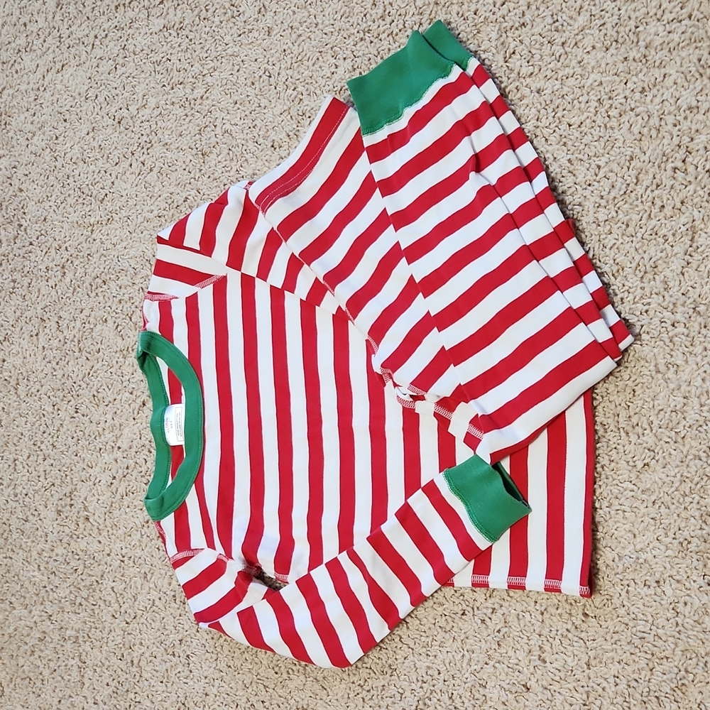 Hanna Andersson 120 6 red stripe green Christmas holiday long sleeve pajamas